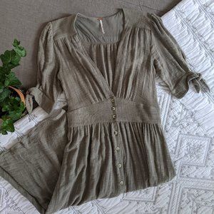 Free People Midi Button-down Dress